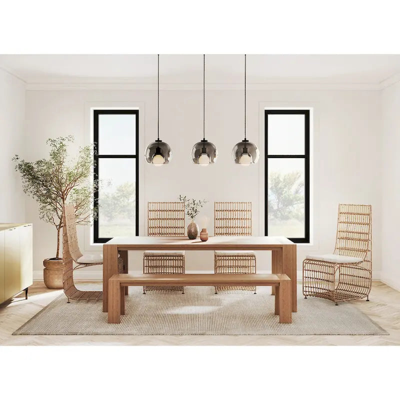 Chaise de salle à manger en fer et rotin tressé par East at Main