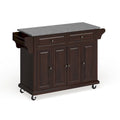 Crosley Desserte de cuisine vintage en acajou avec dessus en granit, pleine grandeur - 18p x 51,5L x 36H