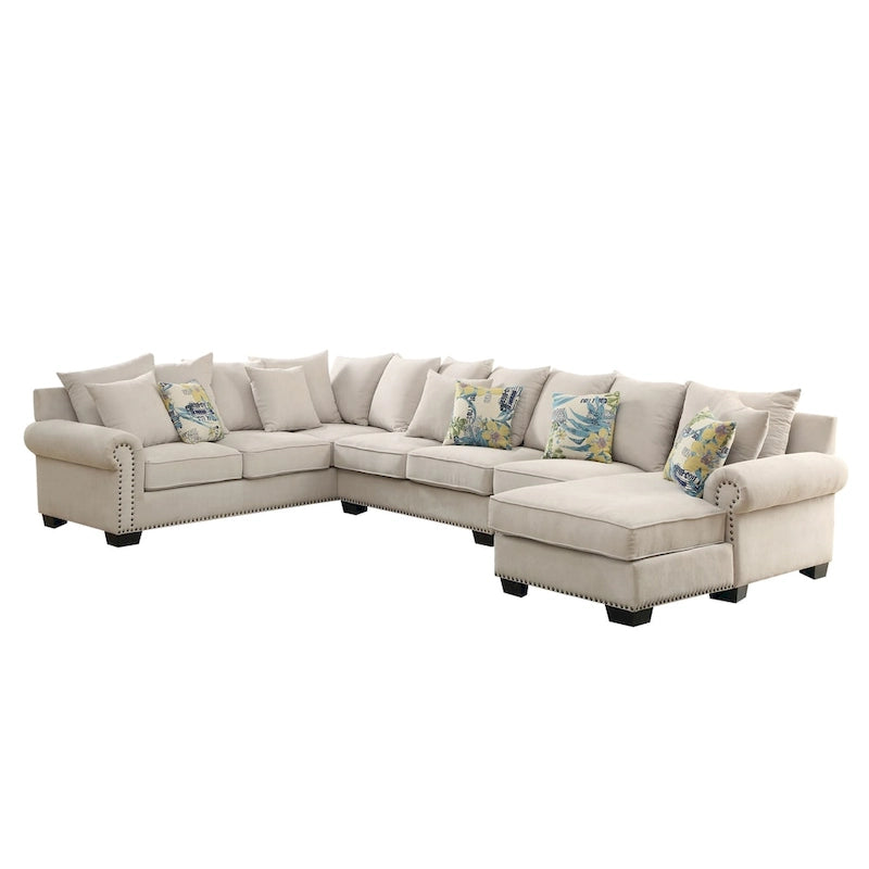 Canapé d'angle contemporain Riti en tissu beige par Furniture of America