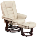Fauteuil inclinable rembourré multi-positions contemporain avec ottoman