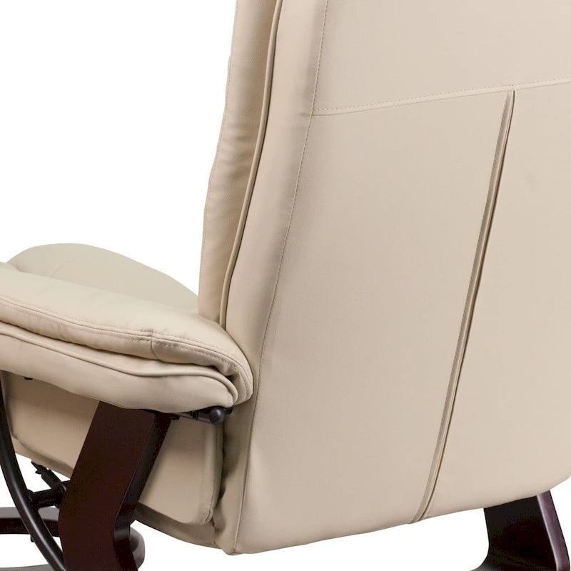 Fauteuil inclinable rembourré multi-positions contemporain avec ottoman