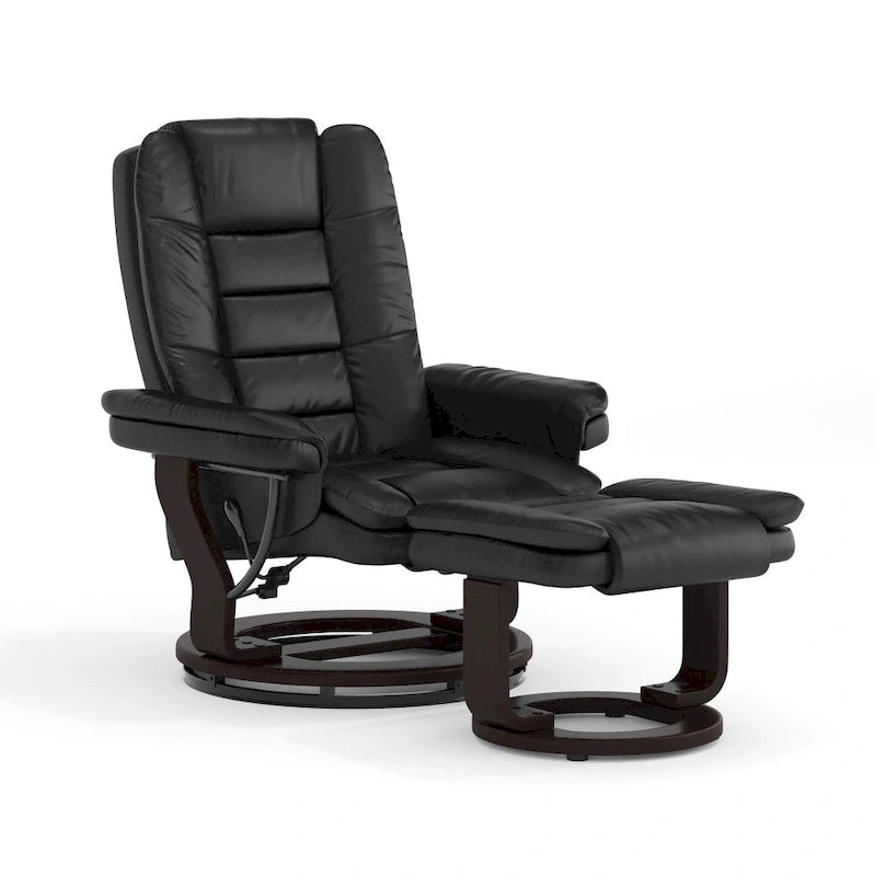 Fauteuil inclinable rembourré multi-positions contemporain avec ottoman