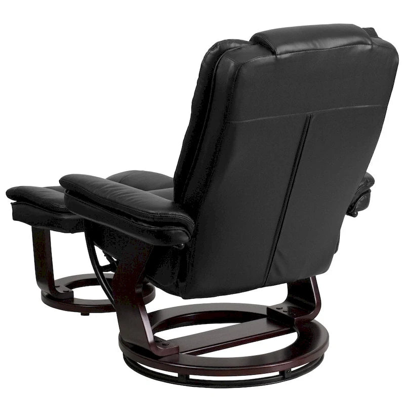 Fauteuil inclinable rembourré multi-positions contemporain avec ottoman