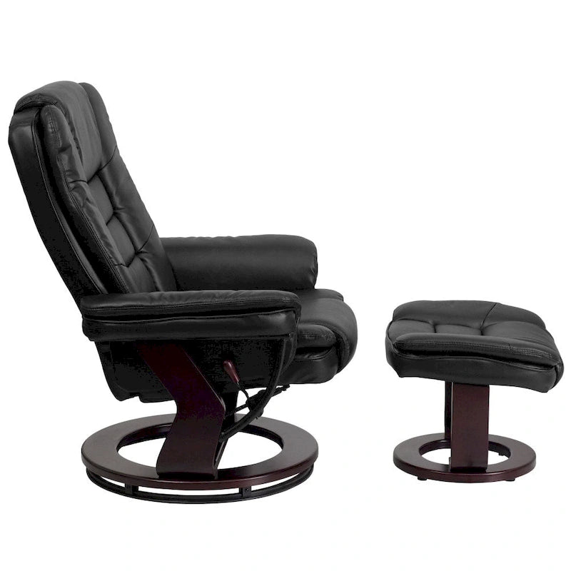 Fauteuil inclinable rembourré multi-positions contemporain avec ottoman