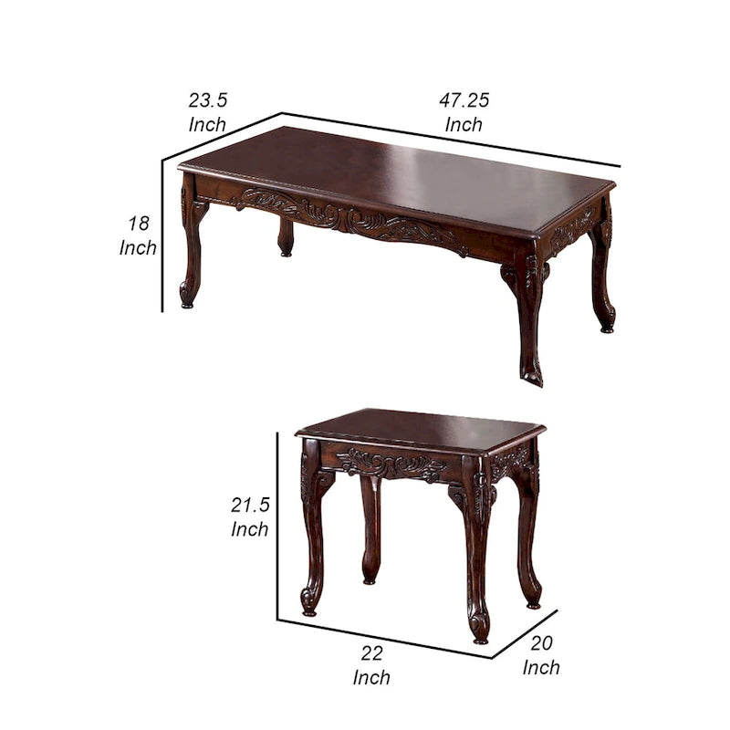 Ensemble de 3 tables traditionnelles Cheshire, finition cerisier