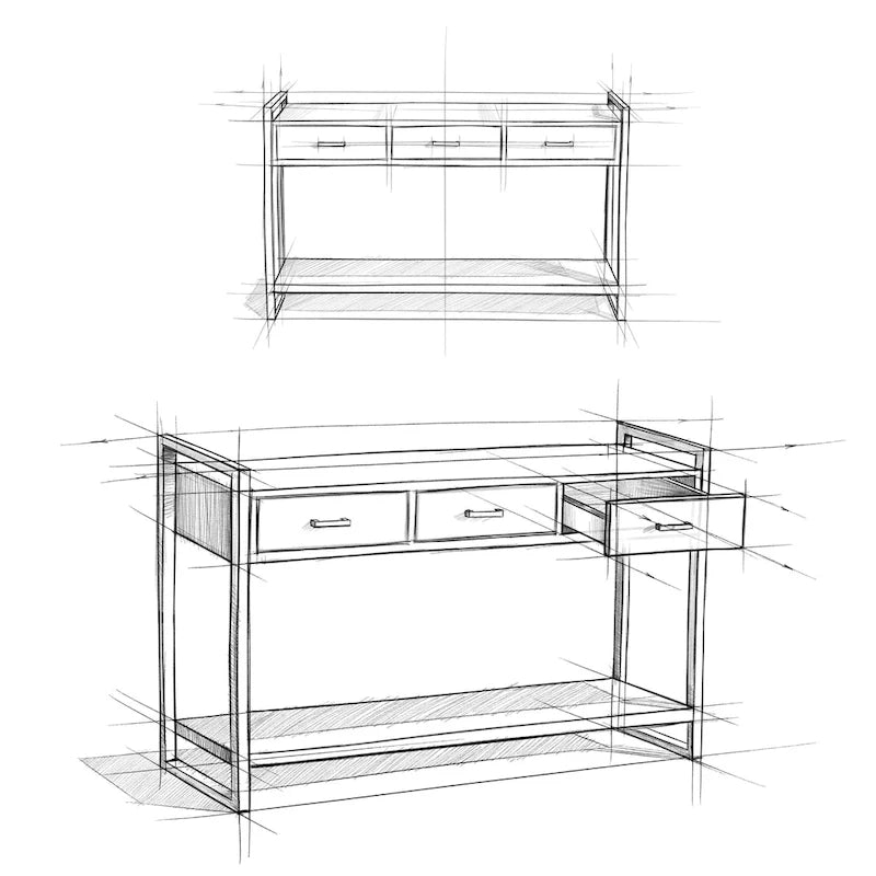 WYNDENHALL Lawson, table console/de canapé moderne et industrielle en BOIS DE MANGUIER MASSIF et métal, 137 cm de large, couleur naturelle - 140 L x 41 P x 81 H cm
