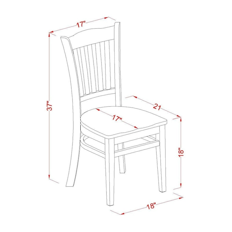 East West Furniture Ensemble de salle à manger 5 pièces - une table de cuisine ovale et 4 chaises de salle à manger, 42x60 pouces, chêne