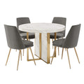 Ensemble de table à manger ronde Saki 43 po en faux marbre par iNSPIRE Q Modern
