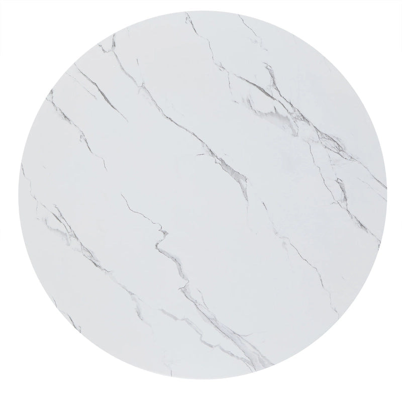 Ensemble de table à manger ronde Saki 43 po en faux marbre par iNSPIRE Q Modern