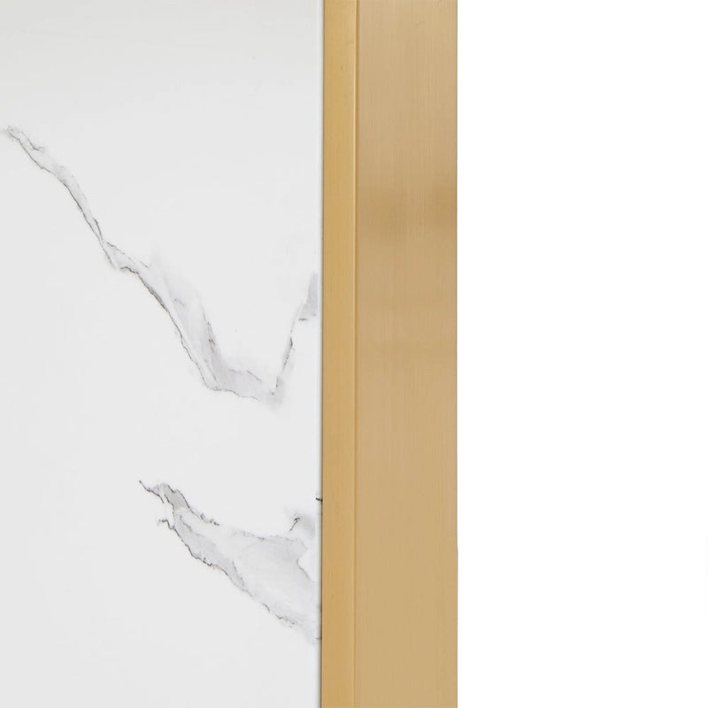 Ensemble de table à manger ronde Saki 43 po en faux marbre par iNSPIRE Q Modern