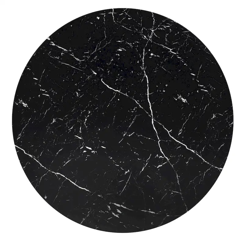 Ensemble de table à manger ronde Saki 43 po en faux marbre par iNSPIRE Q Modern