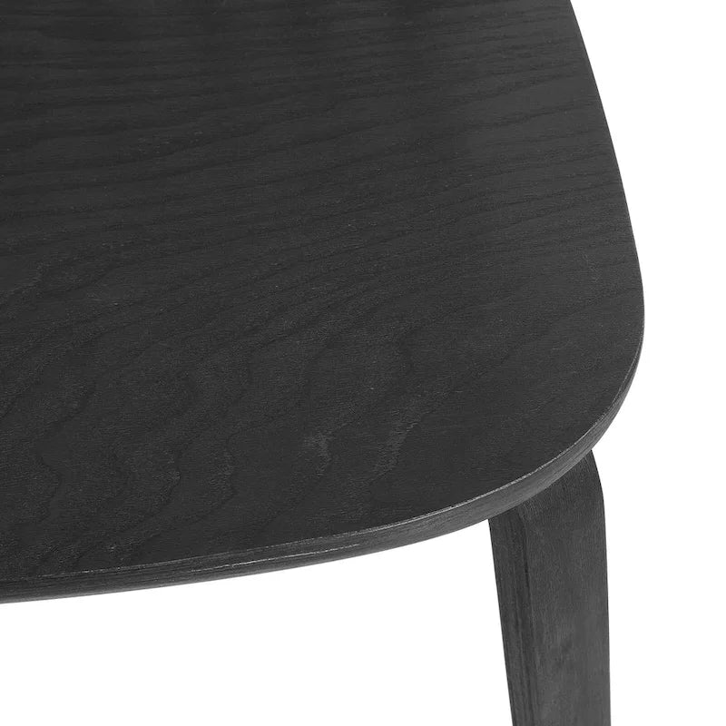 Chaises de salle à manger Windsor à dossier à barreaux de ferme avec pieds en bois courbé, noir - 33,5 H x 17,72 L x 19,7 P