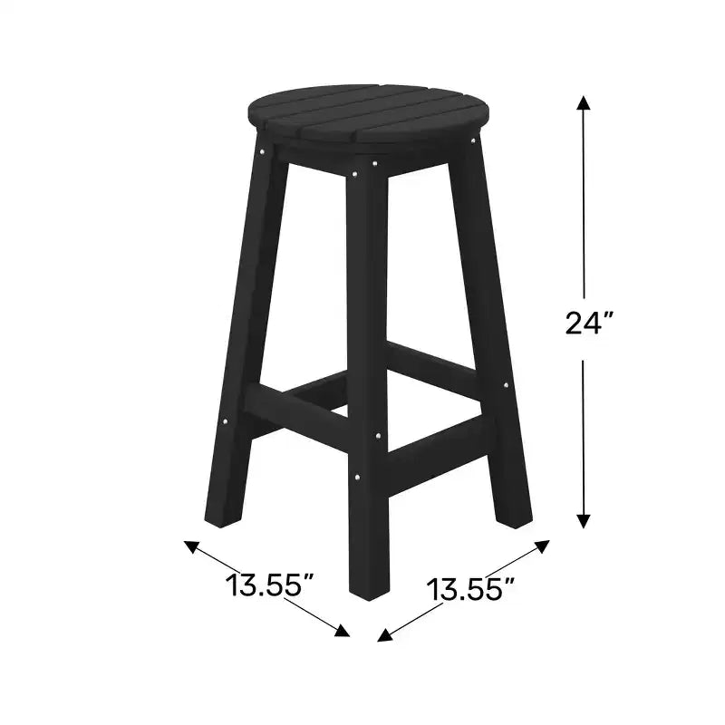 WestinTrends Malibu 24 Tabouret de comptoir rond sans dossier en polyéthylène haute densité résistant aux intempéries (lot de 2)