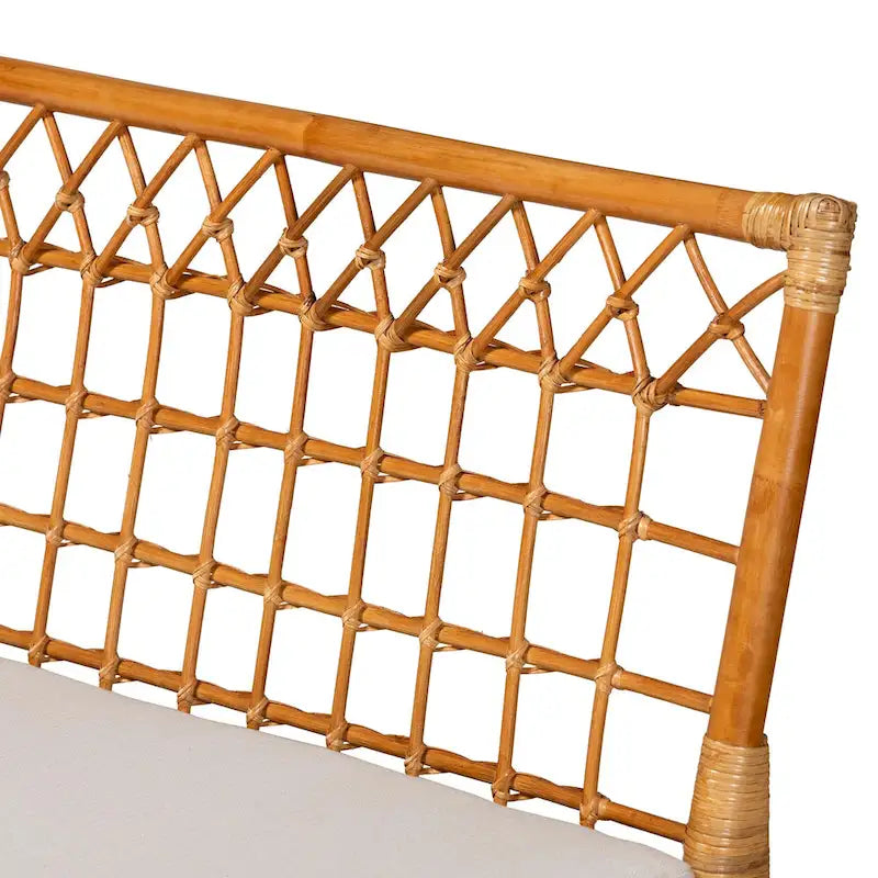 Banquette d'angle Capella Modern Bohemian Honey Rattan 3 pièces pour coin repas