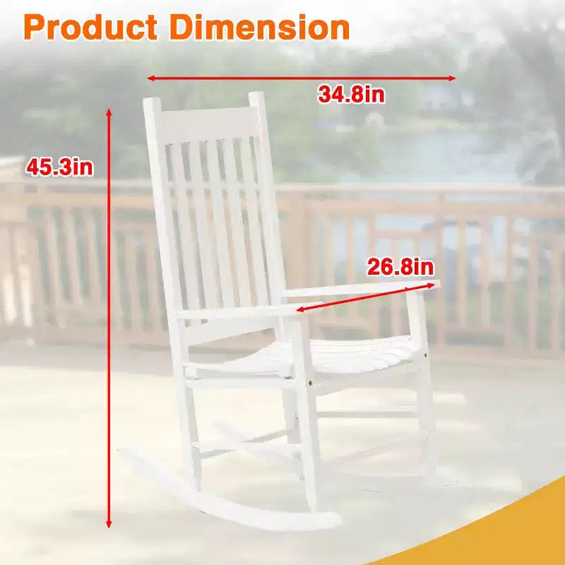 FDW Fauteuil à bascule d'extérieur Fauteuil à bascule de patio Fauteuil à bascule de véranda avec dossier haut pour porche et jardin
