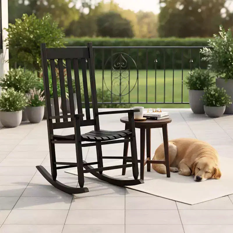 FDW Fauteuil à bascule d'extérieur Fauteuil à bascule de patio Fauteuil à bascule de véranda avec dossier haut pour porche et jardin