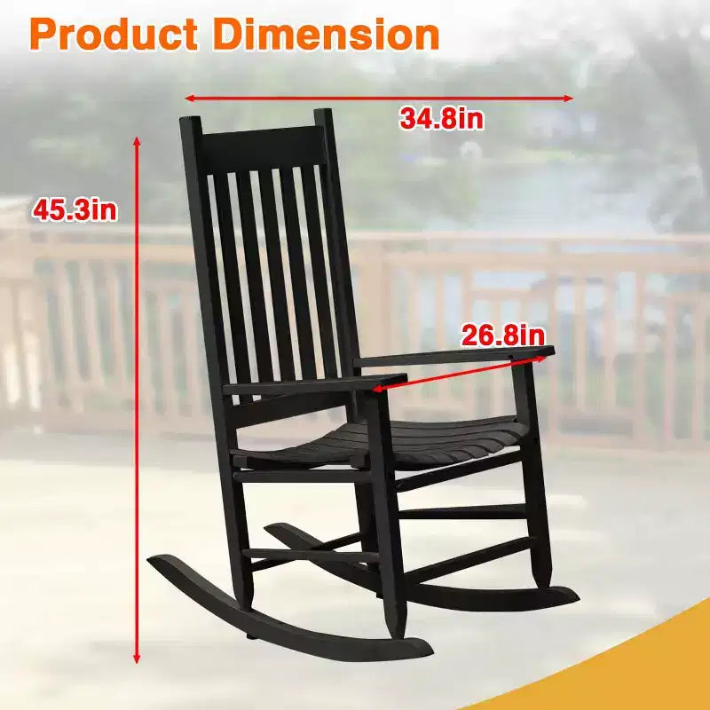 FDW Fauteuil à bascule d'extérieur Fauteuil à bascule de patio Fauteuil à bascule de véranda avec dossier haut pour porche et jardin