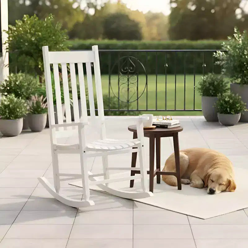 FDW Fauteuil à bascule d'extérieur Fauteuil à bascule de patio Fauteuil à bascule de véranda avec dossier haut pour porche et jardin