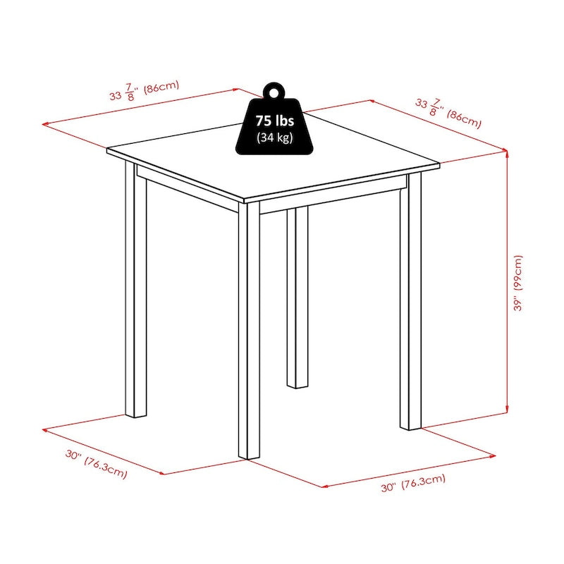 Table haute 5 pièces avec tabourets de bar à dossier échelle, Noyer