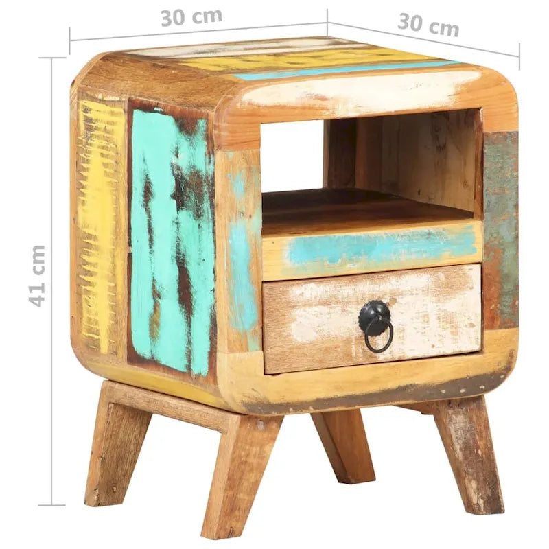 vidaXL Table de chevet/d'appoint avec pieds en bois massif pour chambre à coucher - 30 x 30 x 41 cm