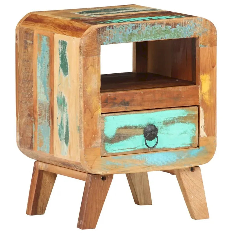 vidaXL Table de chevet/d'appoint avec pieds en bois massif pour chambre à coucher - 30 x 30 x 41 cm