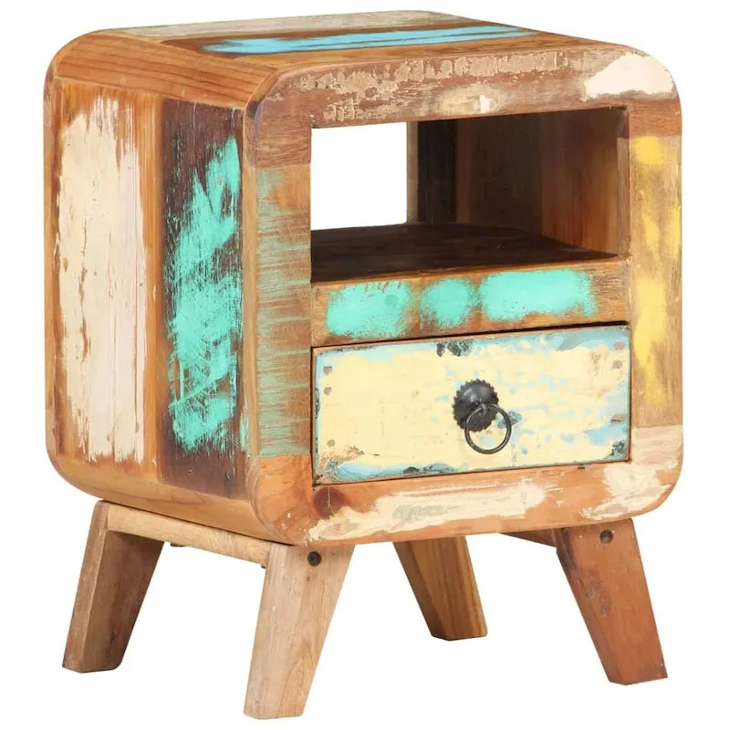 vidaXL Table de chevet/d'appoint avec pieds en bois massif pour chambre à coucher - 30 x 30 x 41 cm