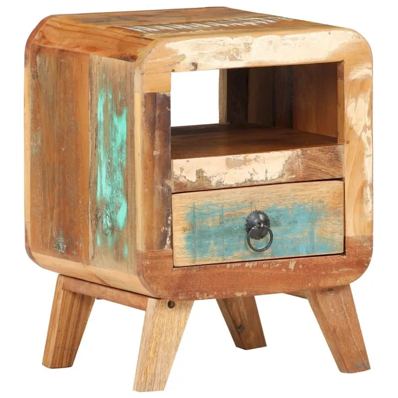 vidaXL Table de chevet/d'appoint avec pieds en bois massif pour chambre à coucher - 30 x 30 x 41 cm