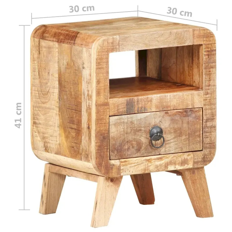 vidaXL Table de chevet/d'appoint avec pieds en bois massif pour chambre à coucher - 30 x 30 x 41 cm