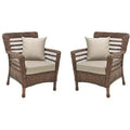 Jiallo Modern Concept Faux Sea Grass Resin Rattan Patio Chairs set (Set of 2 Armchairs)