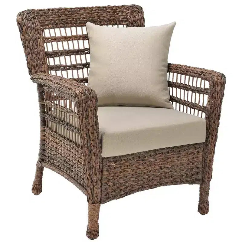 Ensemble de 2 fauteuils de jardin en résine tressée Jiallo Modern Concept, imitation jonc de mer