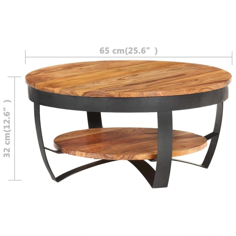 vidaXL Table basse 65x65x32 cm Bois d'acacia massif