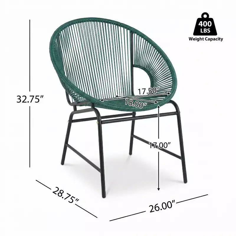 Christopher Knight Home Nusa Chaises de club Acapulco en rotin et métal tressé pour l'extérieur (lot de 2)