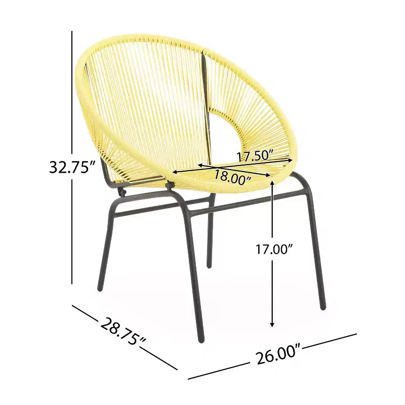 Christopher Knight Home Nusa Chaises de club Acapulco en rotin et métal tressé pour l'extérieur (lot de 2)