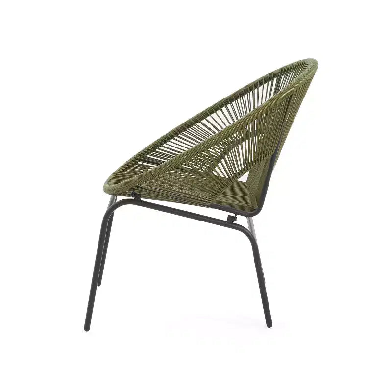 Christopher Knight Home Nusa Chaises de club Acapulco en rotin et métal tressé pour l'extérieur (lot de 2)