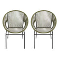 Christopher Knight Home Nusa Outdoor Rattan and Metal Acapulco Weave Club Chairs (Set of 2)