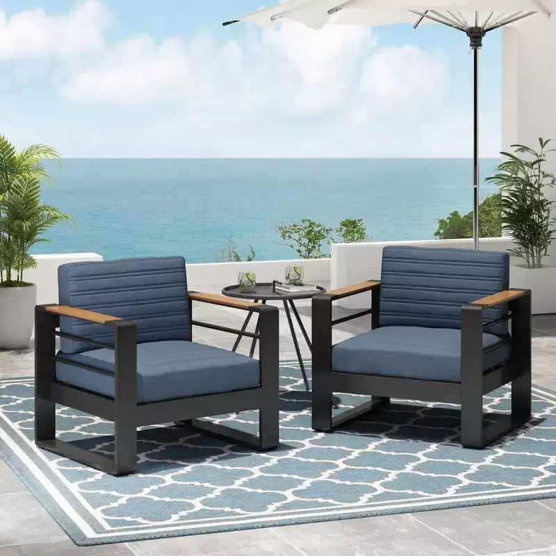 Christopher Knight Home Giovanna Chaises de jardin en aluminium et en faux bois (Lot de 2)