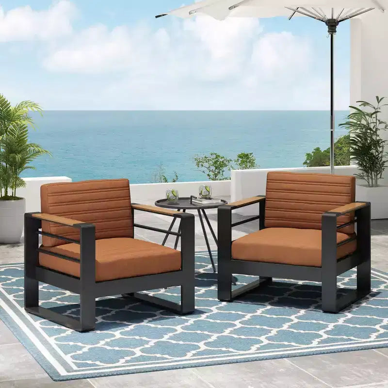 Christopher Knight Home Giovanna Chaises de jardin en aluminium et en faux bois (Lot de 2)