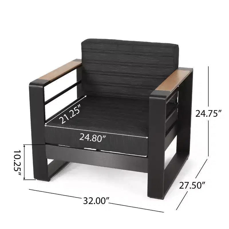 Fauteuil de jardin Christopher Knight Home Giovanna en aluminium et faux bois
