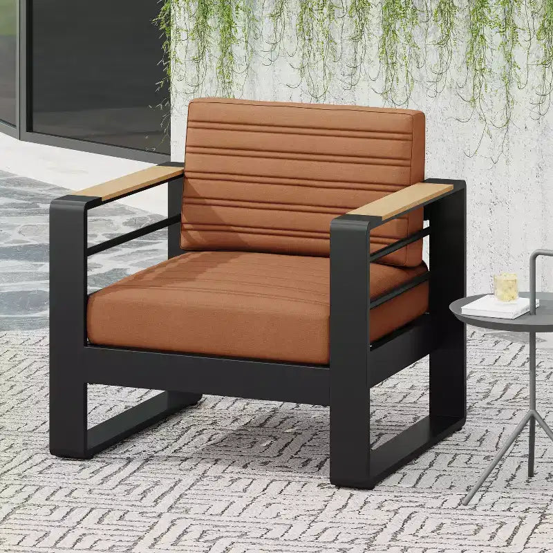Fauteuil de jardin Christopher Knight Home Giovanna en aluminium et faux bois