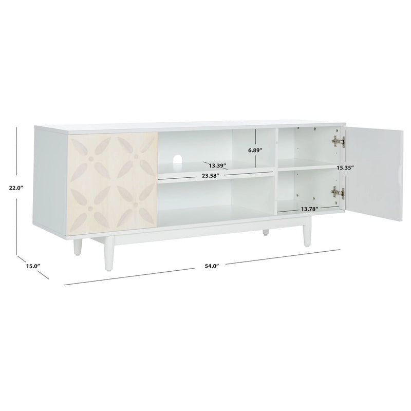 Meuble TV à 3 étagères à motifs SAFAVIEH Krysta - 54 L x 15 P x 22 H - 54Lx15Px22H