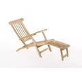 Nordic Teak Oiled Outdoor Sun Lounger Seat with Foot Rest