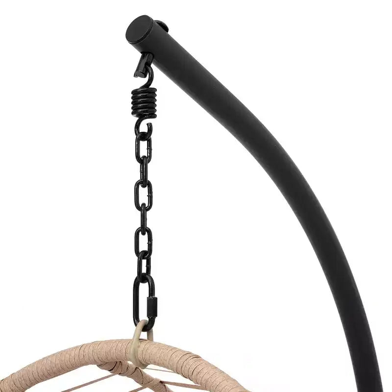 Fauteuil suspendu de jardin, Chaise œuf suspendue avec grand siège, coussin, large base, Balancelle œuf tressée à la main pour cour, jardin