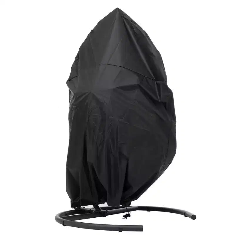 Fauteuil suspendu de jardin, Chaise œuf suspendue avec grand siège, coussin, large base, Balancelle œuf tressée à la main pour cour, jardin