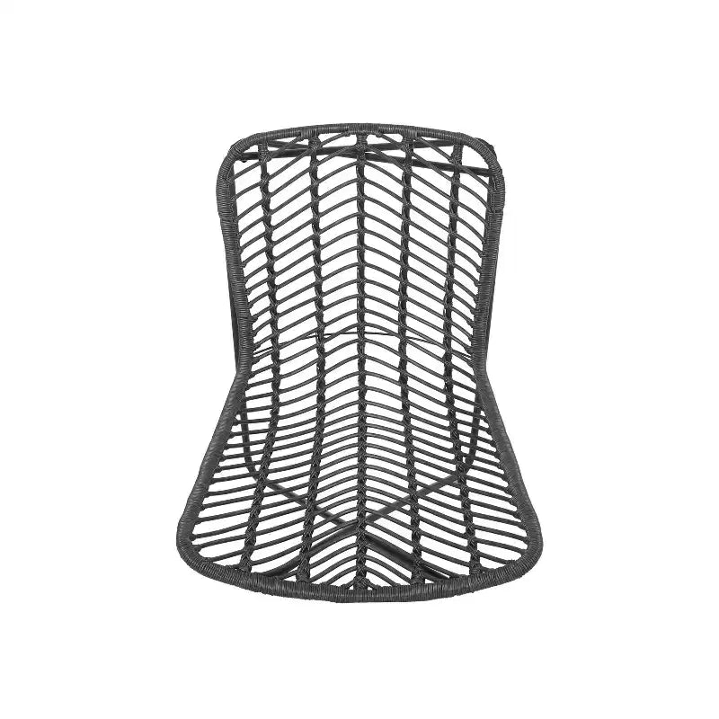 Christopher Knight Home Galtin – Chaises d'appoint d'extérieur en osier (lot de 2), gris/noir