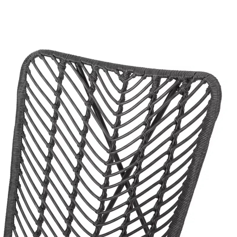 Christopher Knight Home Galtin – Chaises d'appoint d'extérieur en osier (lot de 2), gris/noir