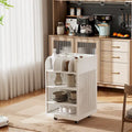 Desserte de cuisine à 4 niveaux avec étagère à épices et roulettes verrouillables, îlot de rangement de cuisine mobile au design simple