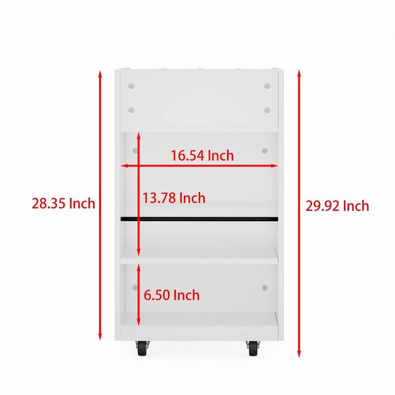 Desserte de cuisine à 4 niveaux avec étagère à épices et roulettes verrouillables, îlot de rangement de cuisine mobile au design simple