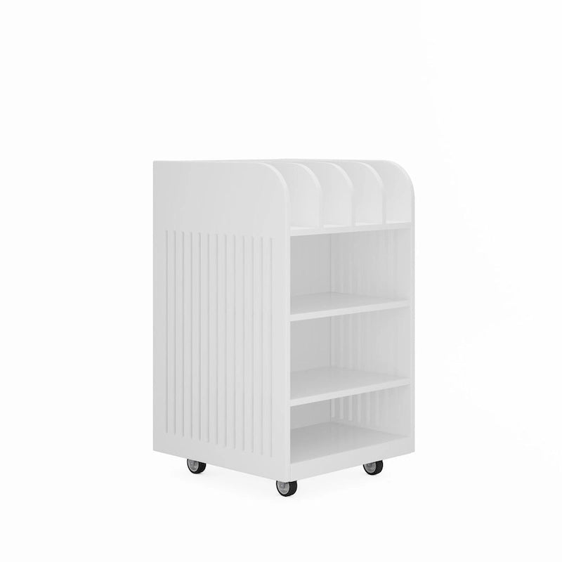 Desserte de cuisine à 4 niveaux avec étagère à épices et roulettes verrouillables, îlot de rangement de cuisine mobile au design simple