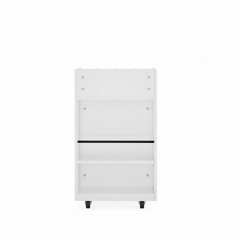 Desserte de cuisine à 4 niveaux avec étagère à épices et roulettes verrouillables, îlot de rangement de cuisine mobile au design simple