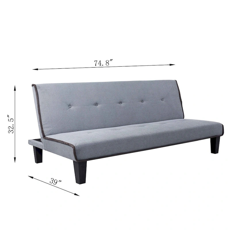 Canapé convertible Clihome Biscuit Back avec matelas